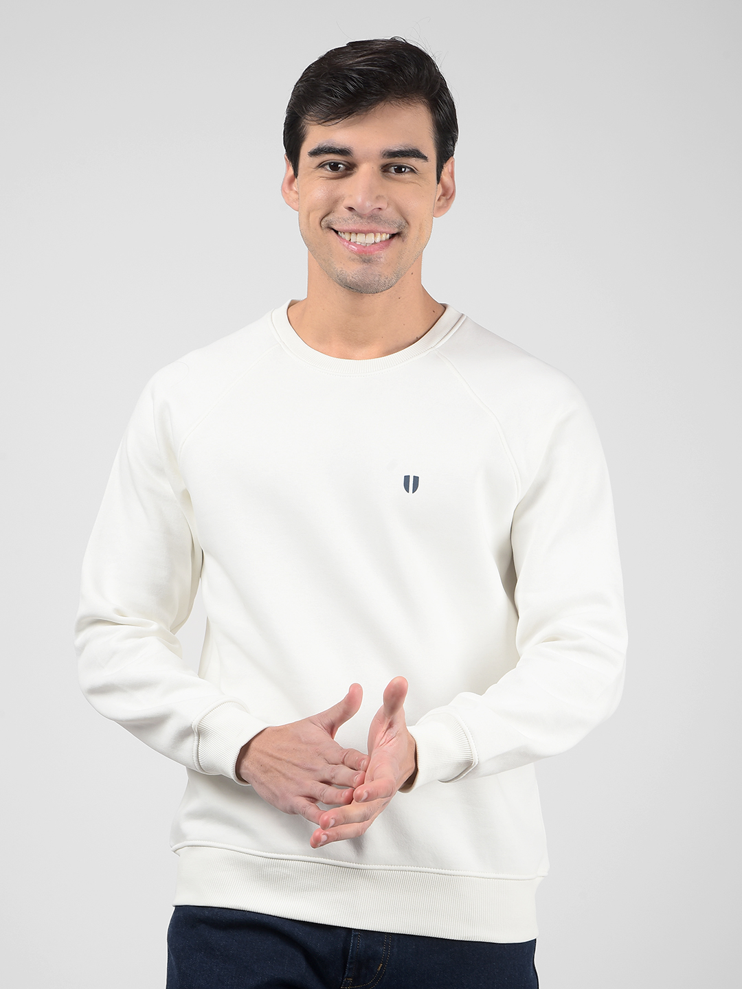 Numero Uno Men Off White Crew Neck Sweatshirts